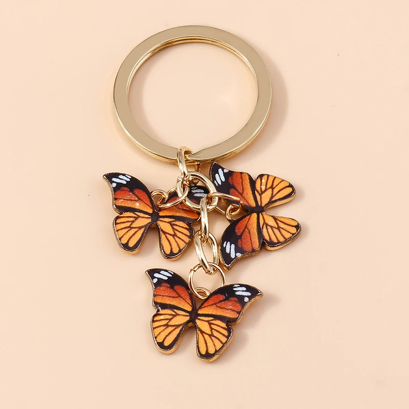 Niedliche bunte Schmetterlings-Schlüsselanhänger, Emaille-Tier-Schlüsselanhänger, Souvenir-Geschenk für Damen und Herren, Handtaschen-Anhänger, Schlüsselanhänger, DIY-Zubehör – Detail 5