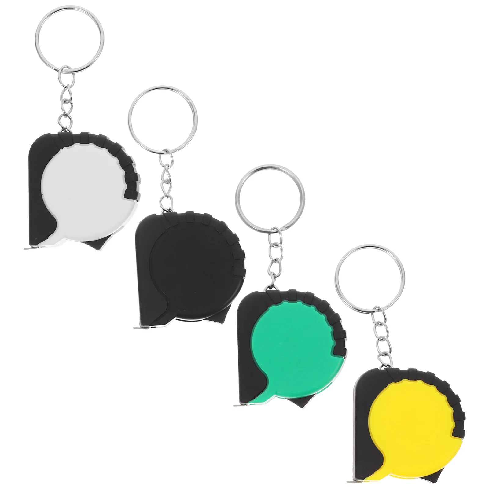 4pcs Mini Retractable Tape Measure Keychain Set Compact Metric Inch Portable Measuring Tool For Automatic Snap Durable