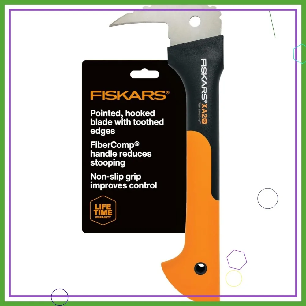 12" Log Handling Hook with Non-Slip Grip - Angled Blade for Firewood Rotation & Stacking - Durable Outdoor Tool