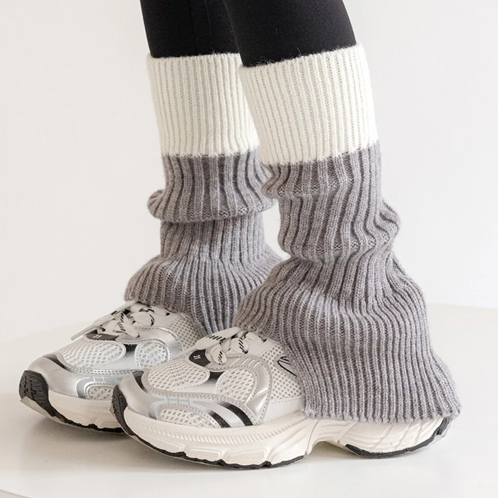 

Jk Harajuku Children's Leg Warmers Color Blocking Japanese Style Lolita Knitted Socks Sweet Casual Knitted Foot Cover Autumn