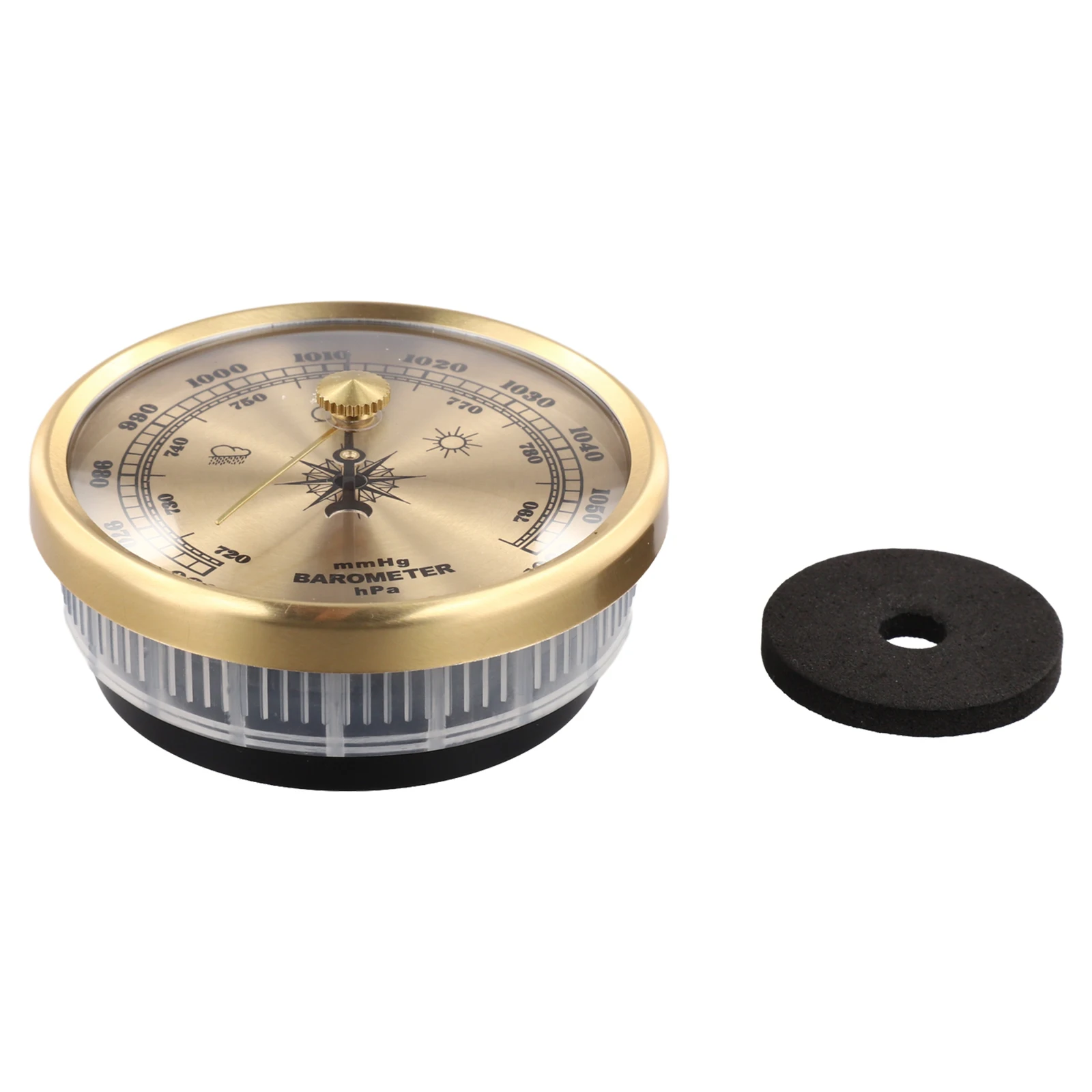 Metal Barometer Household Clock with Pressure Gauge for Monitoring Air Pressure and Predicting Weather Changes