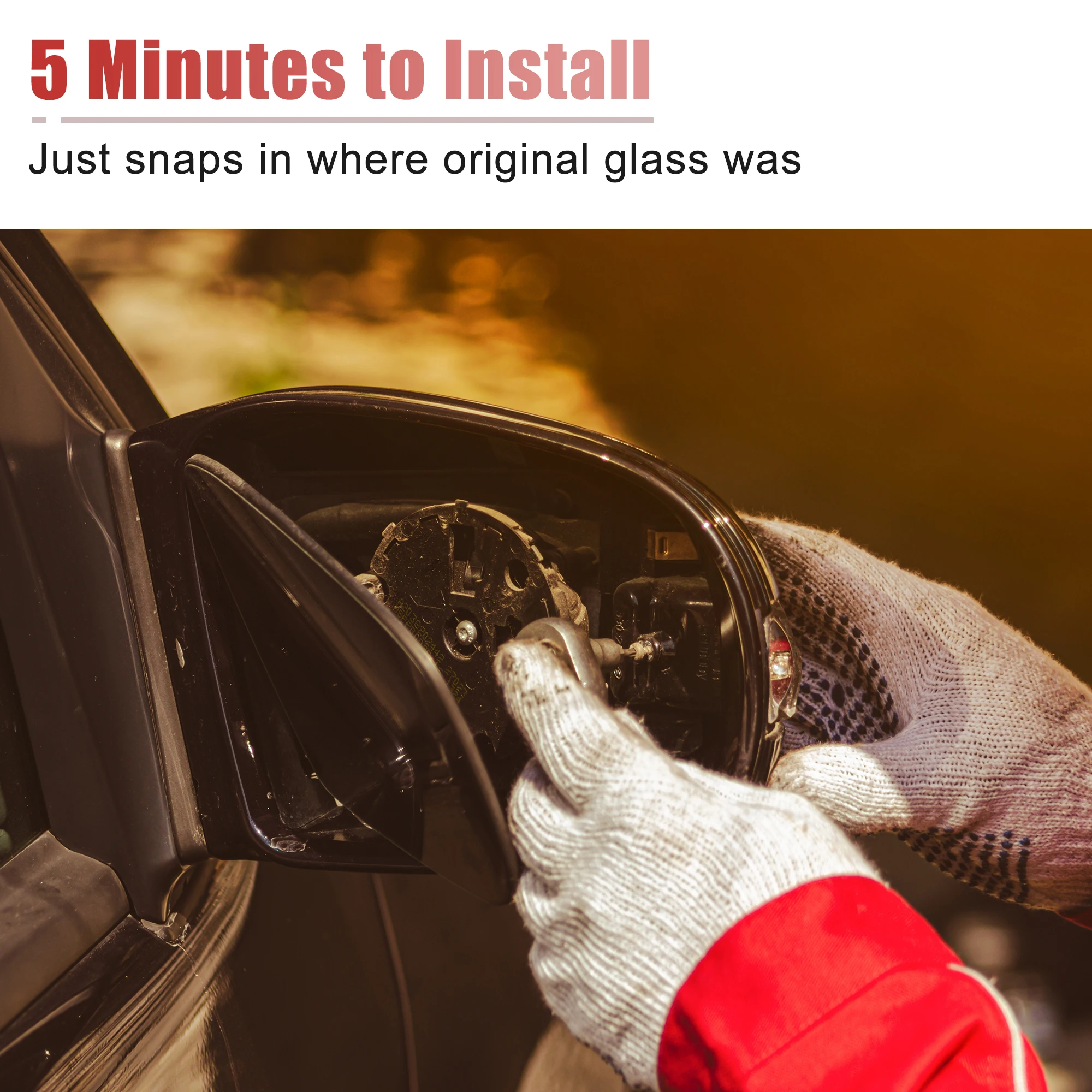 Uxcell Car Rearview Driver Side Heated Mirror Glass for Mercedes-Benz R171 R230 SL SLK Auto Replacement Parts
