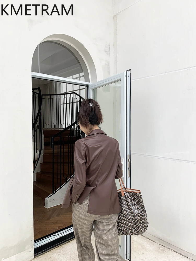 100% Sheepskin Jacket Woman Luxury Burgundy Genuine Leather Jackets Women New in Outerwears Fall Clothes 2025 куртка кожаная