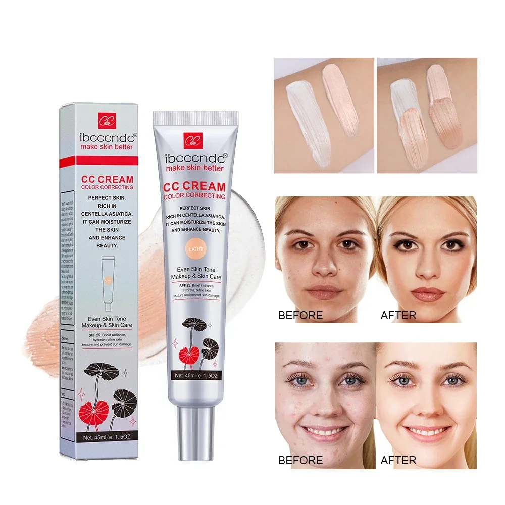 

Correcting CC Cream Moisturizing Waterproof Anti-sweat Makeup Before Concealer Lasting Women Makeup Protect Skin