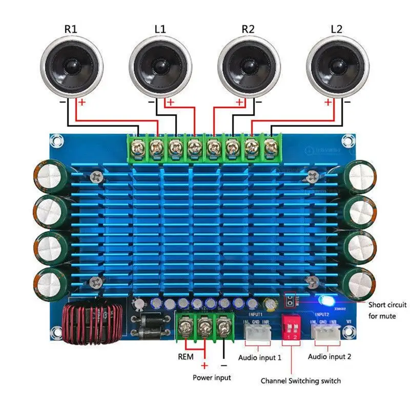 TDA7850 4-Channel 50W Car Amplifier Audio Board 12V High Power Audio Amplifier Board For Car-A08Q