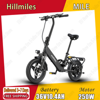 Hillmiles Mile Electric Bike 36V10.4AH Battery 250W Powerful Motor City Commute Electric Bicycle 14*2.125 Inch Tire Adult E-bike