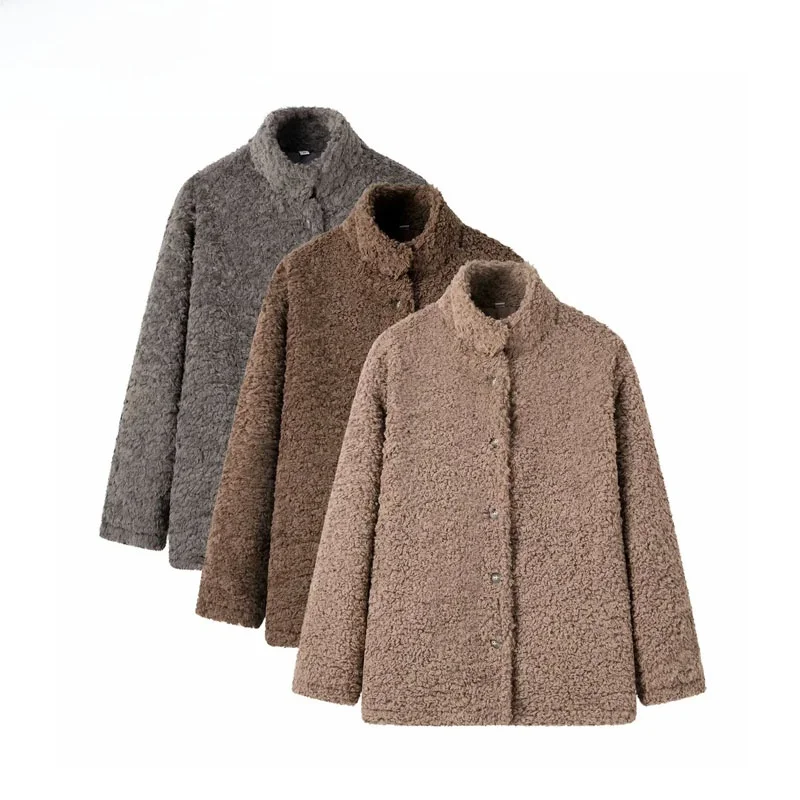 

Faionable Thiened Mid-Length Fur Circle Coat for Women Autumn New Sle 2025 Street Sle Straight Tube Polyester Fiber