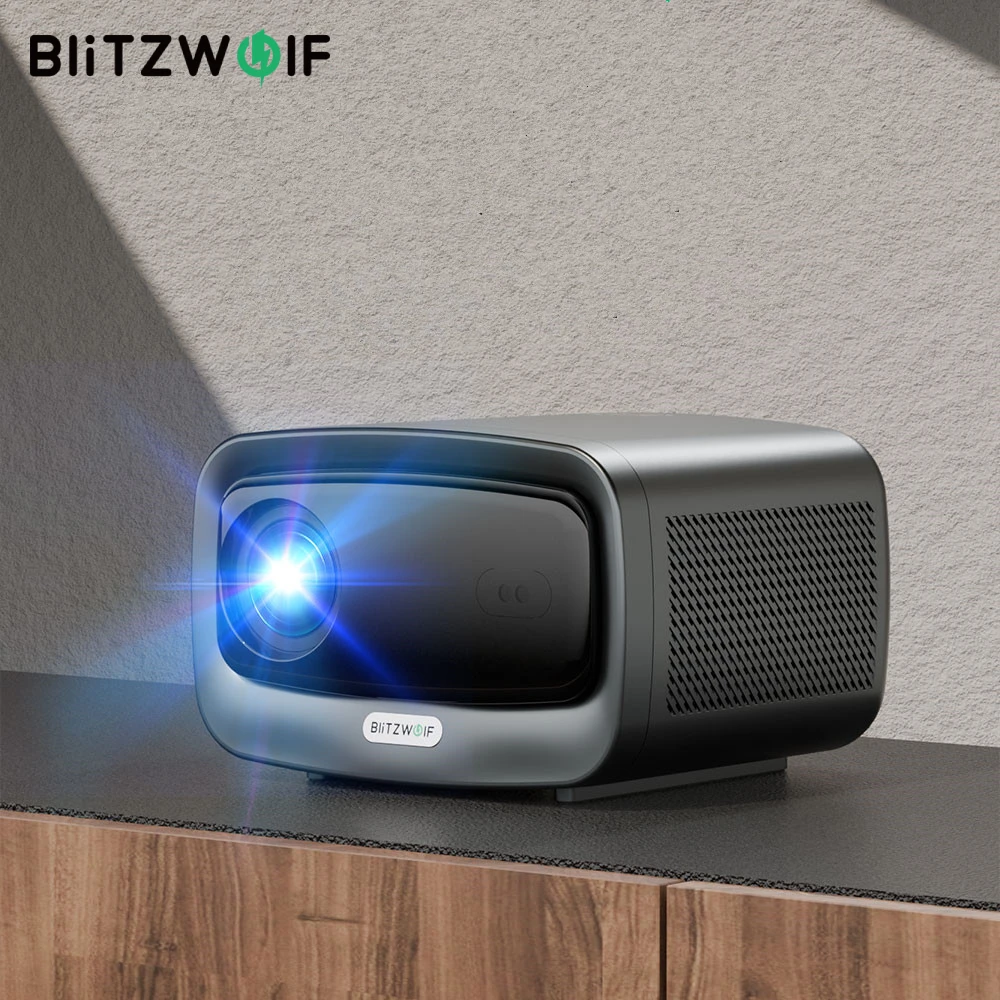 BlitzWolf BW-V9 LED 1080P Projector 1000 ANSI Lumens High Brightless Water Cooling Frequency Speaker BT5.0 WIFI6 Home Theater