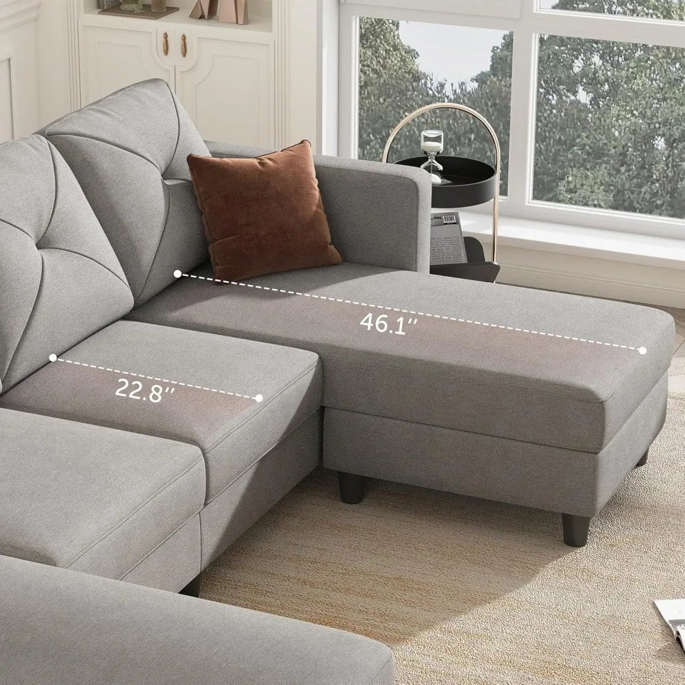 Sofa , U Shaped Sectional Couch Convertible Sectional Couch with Double Chaise 4 Seat Sectional Sofa for Living Room, Sofa