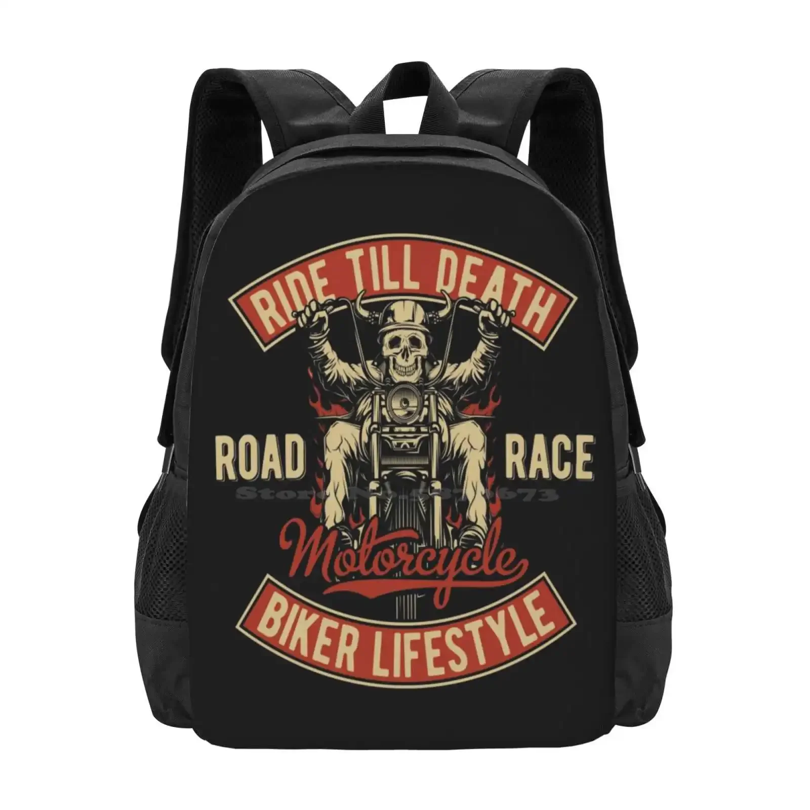 

Motorcycle Choppers School Bags For Teenage Girls Laptop Travel Bags Motorcycle Chopper Totensch  Del Skull Rocker Biker