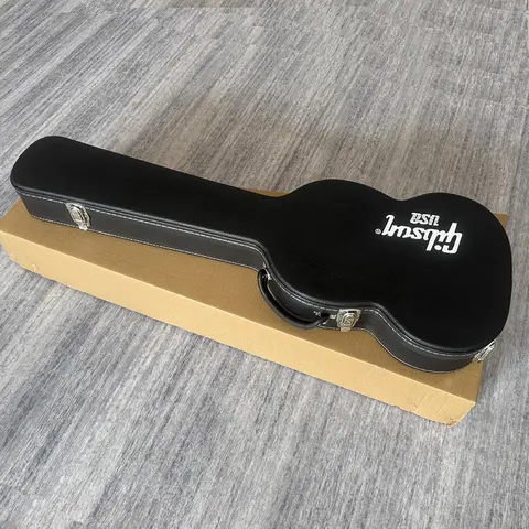 High quality black hard guitar case for SG electric guitar with red lining