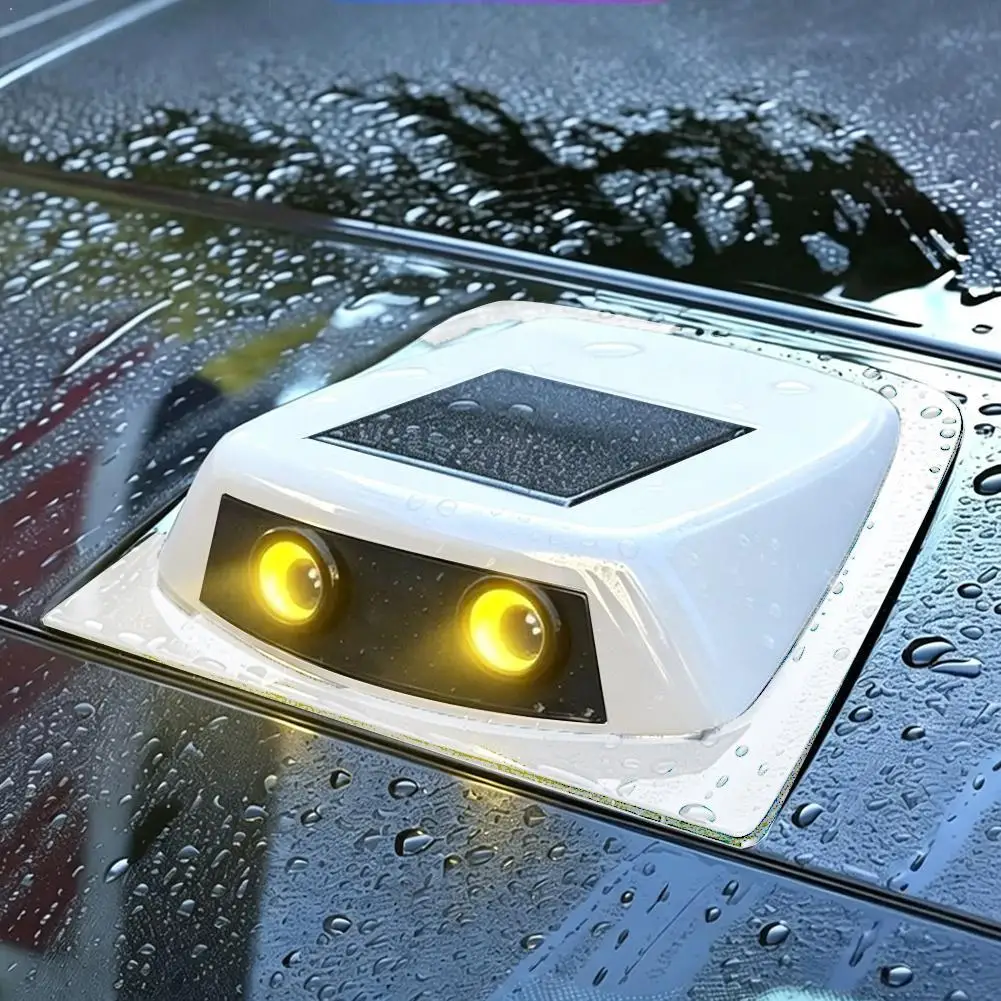 Solar Car Roof Sentinel Demon Eye Light - No Wiring, Customizable LED Glowing Eyes For Vehicle Decoration Accessories