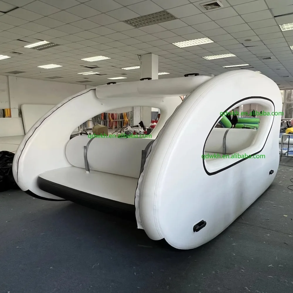 

Hot Sale Floating Inflatable Electric Boat Solar Sustainable Inflatable House Boat with Motor for Water Play