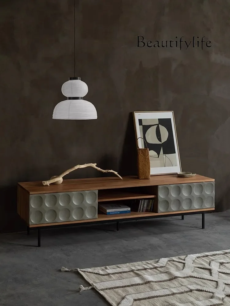 

Nordic Style Wood Carving TV Cabinet Affordable Luxury Style Living Room Home Wall Decoration Floor Cabinet