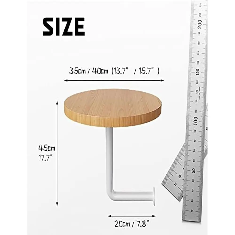 ホームオフィス、カフェ、キッチン用の壁掛けワークテーブル - ゴールドウッド、17.7x15.8