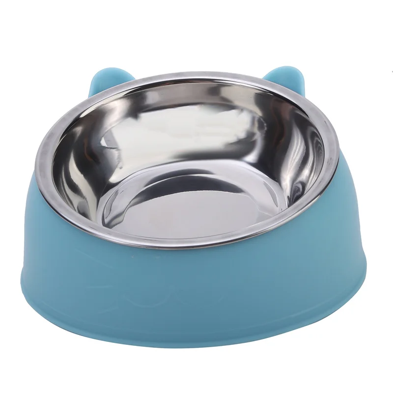 100ML Katzen- und Hundenapf, 15 Grad erhöht, rutschfeste Basis, für Welpen, Futter- und Wassernapf, schräge Ausführung zum Schutz des Halses, Haustiernapf-Zubehör