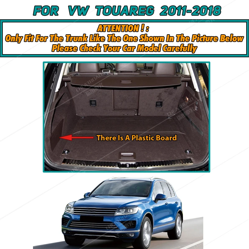 Full Coverage Trunk Mat For VOLKSWAGEN VW Touareg 2011-2018 17 16 15 14 13 12 Car Boot Cover Pad Interior Protector Accessories