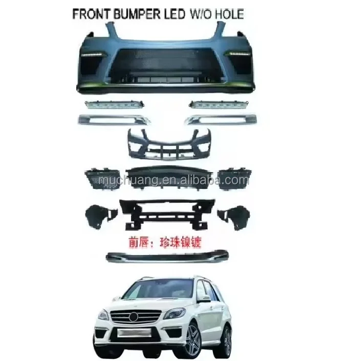

OEM Auto Car Front Bumper LED for BE-NZ W166 ML63 AMG 2012'-2018' ML300/ML350/ML500 VICCSAUTO Without Hole