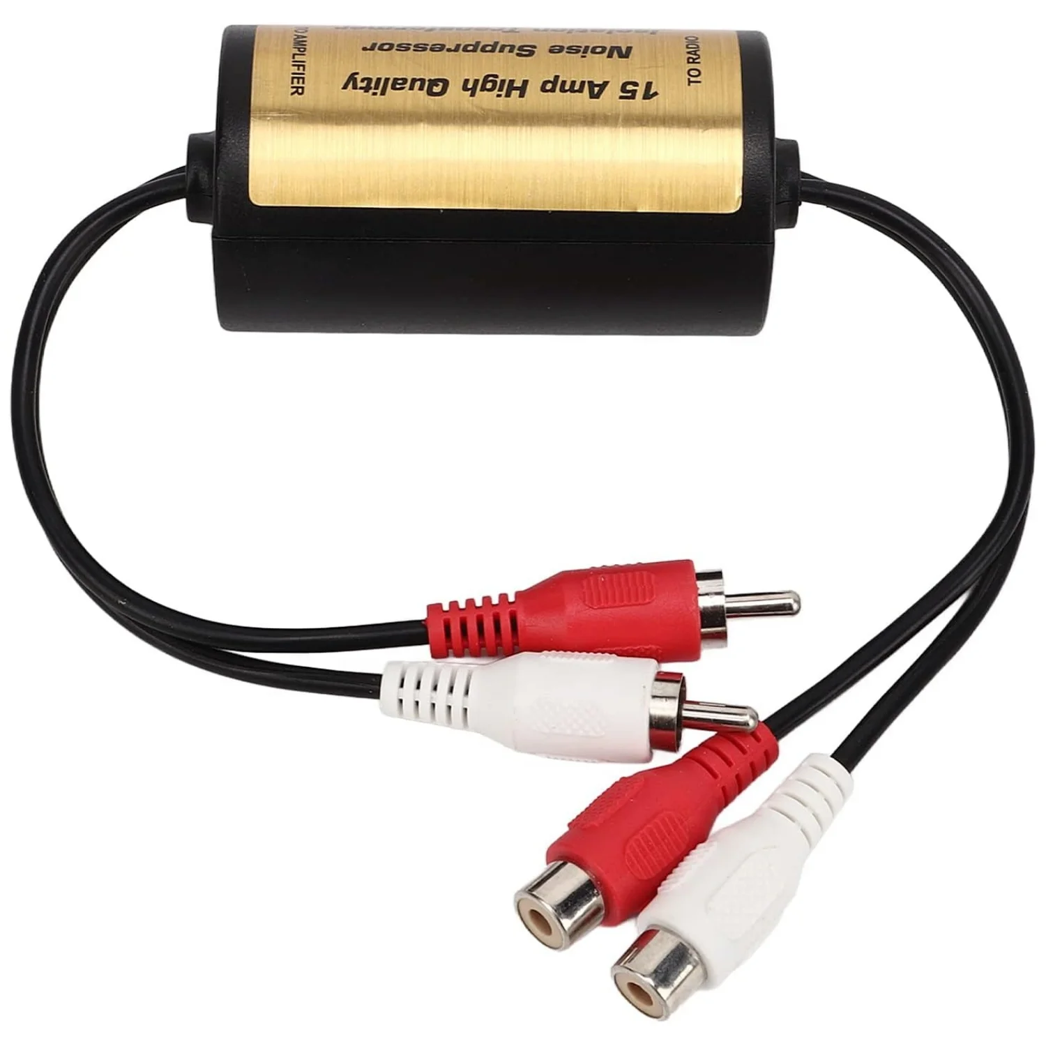 RCA Audio Noise Filter Suppressor Ground Loop Isolator für Auto und Heimstereoanlage 2×RCA-Stecker, 2×RCA-Buchse