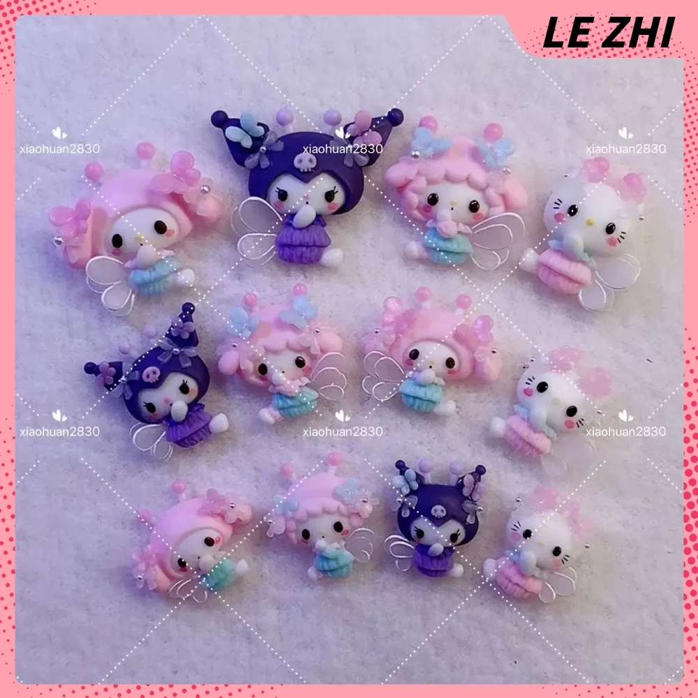 

Cartoon Sanrio Hello Kitty My Melody Kuromi Sheep Bee Series Nail Silicone Mold Butterfly Wings Bow Pearl Nail Mold Accessories
