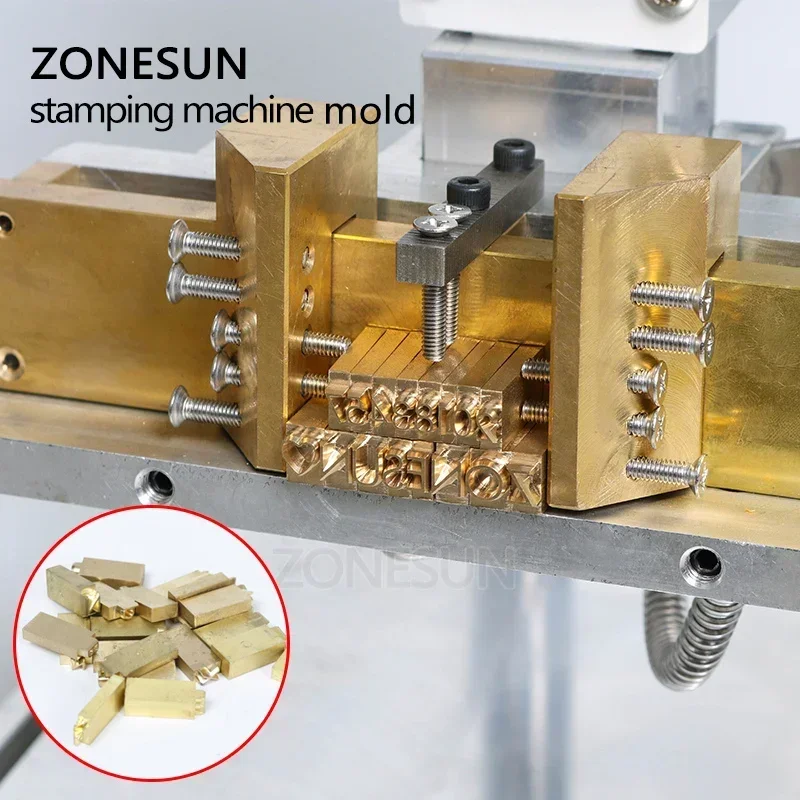 ZONESUN Custom Logo Mold CNC Engraving Flexible Brass Letters Mold Hot Foil Stamping Die Number Alphabet Customized