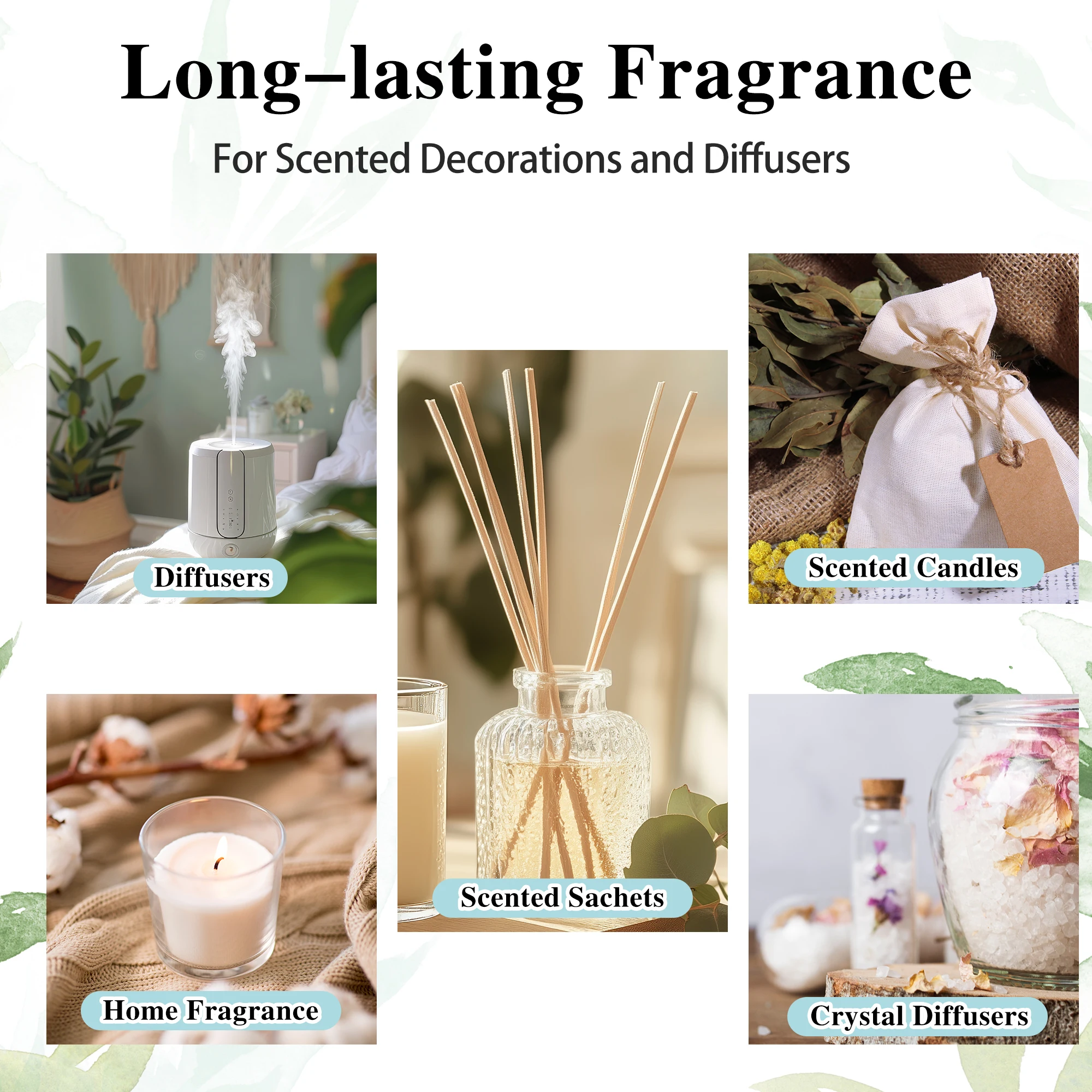 Ätherisches Öl 100 ml mit Pipette, Lavendel-Vanille-Essenzöl für Diffusor, Sandelholz, Bergamotte, Zitronengras, Duftöl, Geschenk