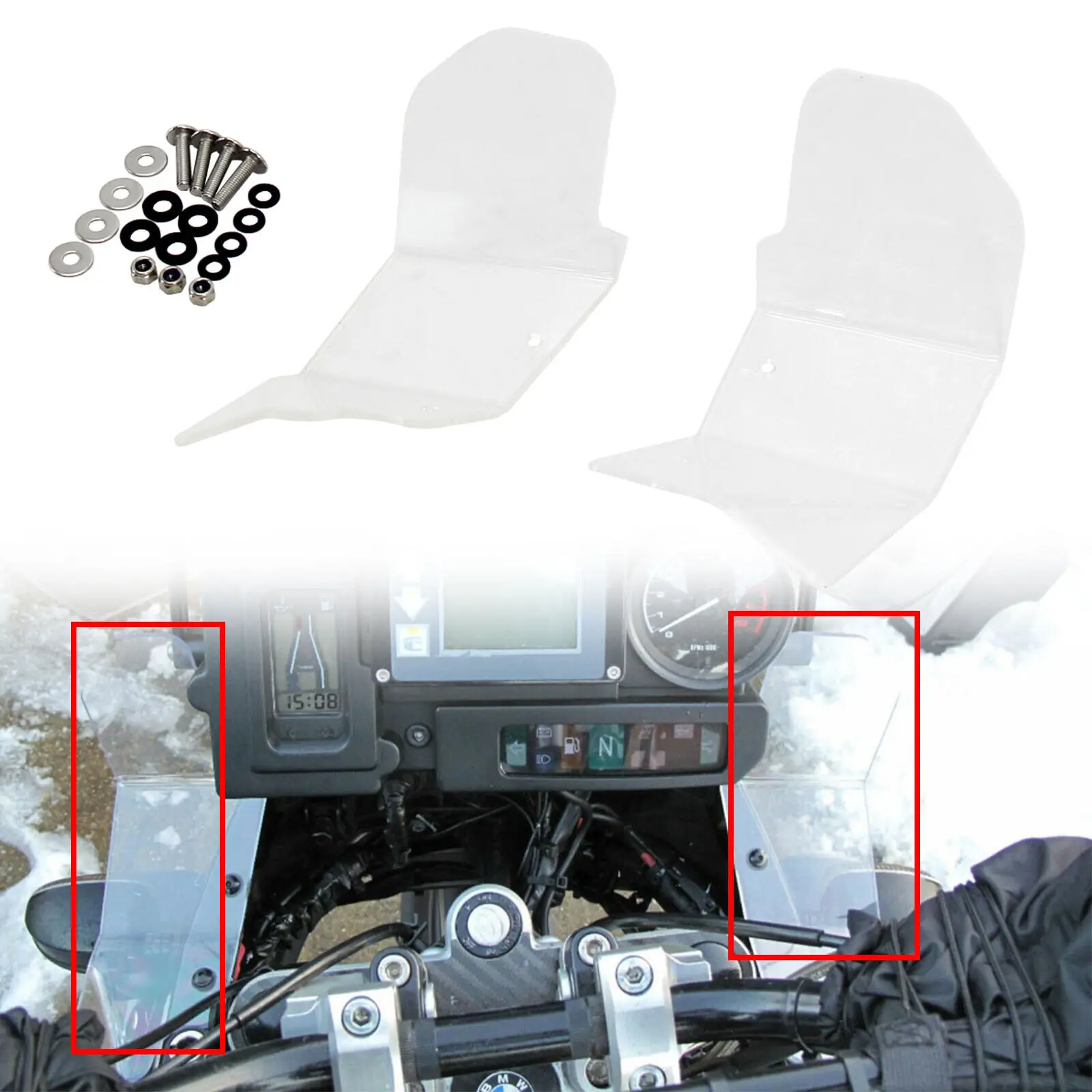 

Motorcycle Side Windshield Windscreen Wind Deflector for BMW R1150GS R1150GSA