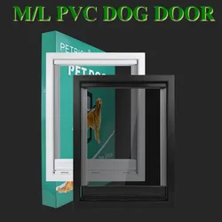 Medium Large Dog Pets Cat Door for Wooden Door HQ ABS Flame PVC Enter Outer Flap Anti Raining Cover Extra Insulated Cold Weather