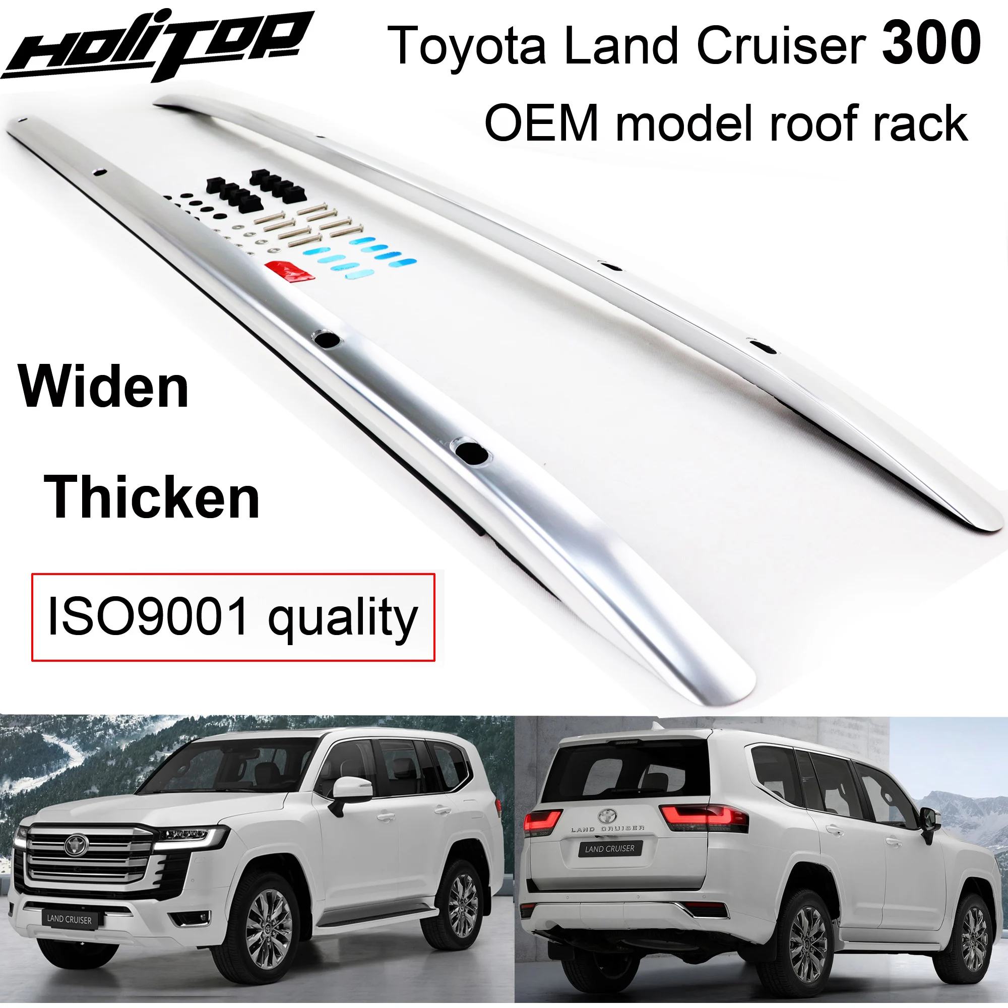 New Arrival roof rack luggage roof rail bar for Toyota Land Cruiser 300 LC300,2022 2023,original style,thicken design,load 300kg