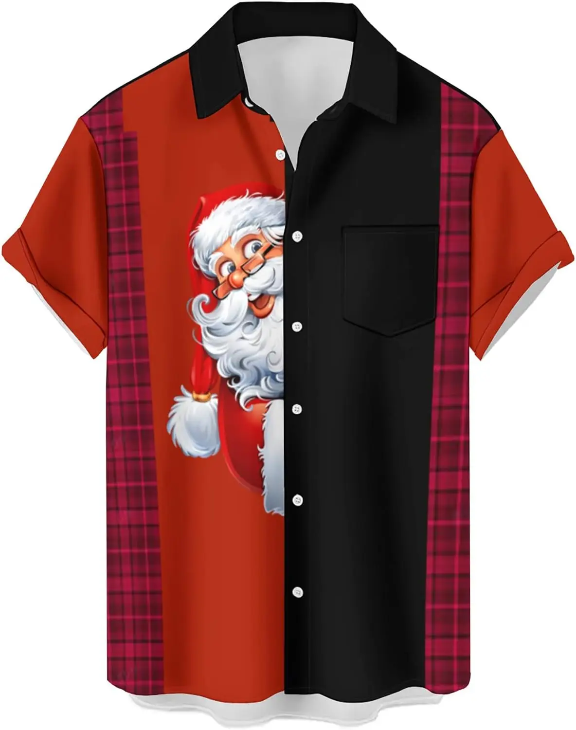 

Men's shirts Mens Halloween Christmas Shirts Funky Button Down Shirts Party Aloha Shirt Santa Print Holiday Hawaiian Tops