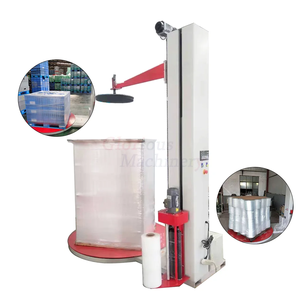 Heavy Load Turntable Style Semi-Automatic Electric Motor Pallet Stretch Wrapper Machine Plastic Film Packaging Machine