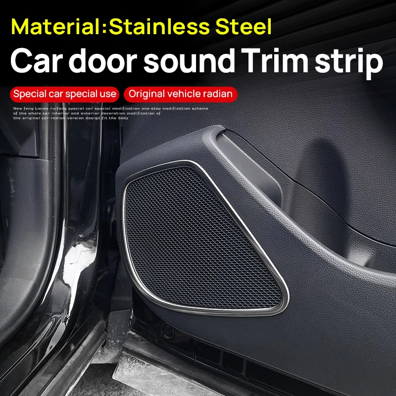 Stainless Steel Car Door Audio Speaker Cover Trim Frame Stickers Accessories For Toyota Corolla Cross XG10 2021 2022 2023 Hybrid