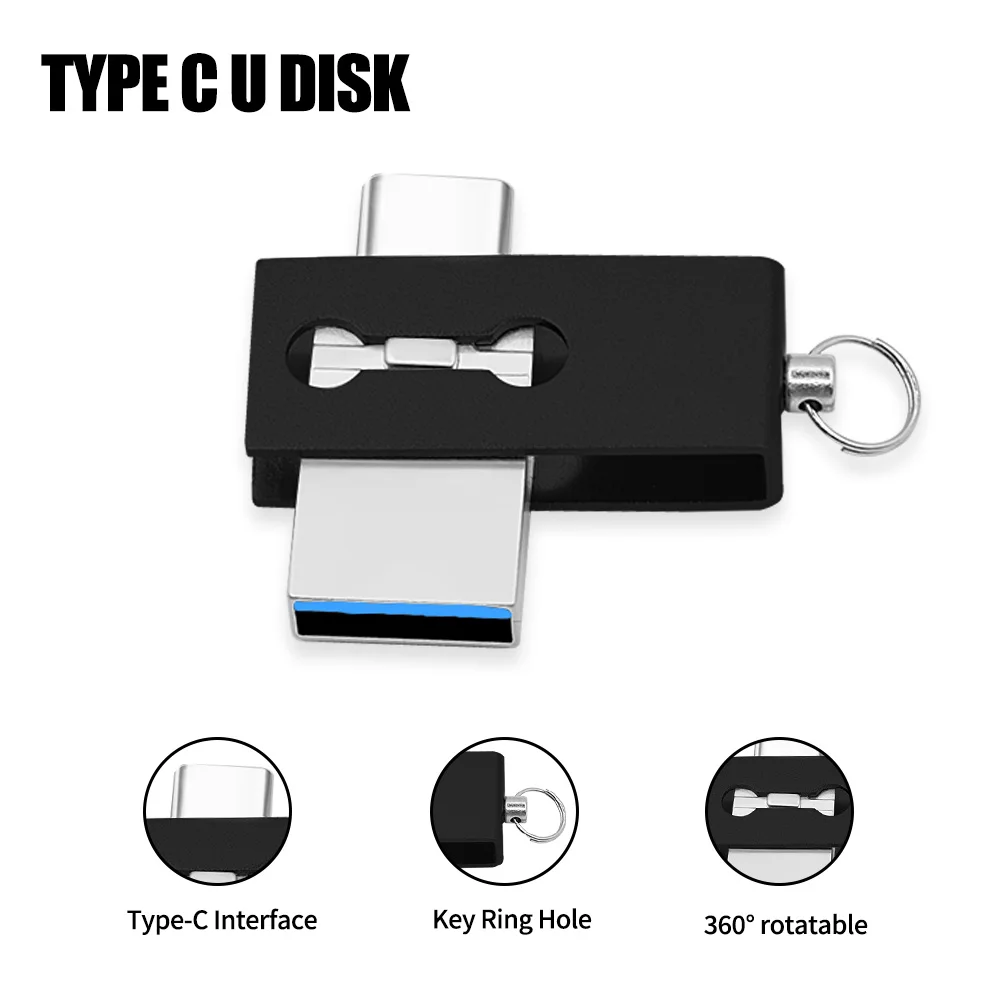 U 디스크, 고속 USB 3.0, C타입 인터페이스, 휴대폰 펜 드라이브, 컴퓨터 이중 사용, 듀얼 플래시 메모리, 16GB, 32GB, 64GB, 128GB, 10 개