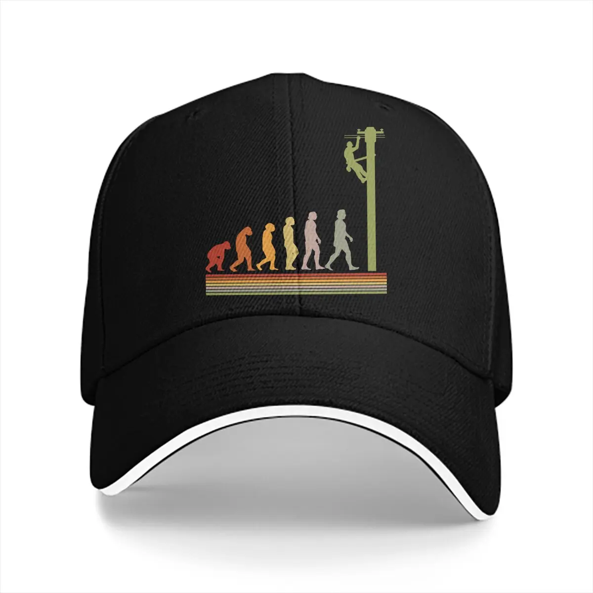 Electrical Engineering Electricity Multicolor Hat Peaked Women's Cap Evolution Of Lineman Electrician Lineworker Protection Hats