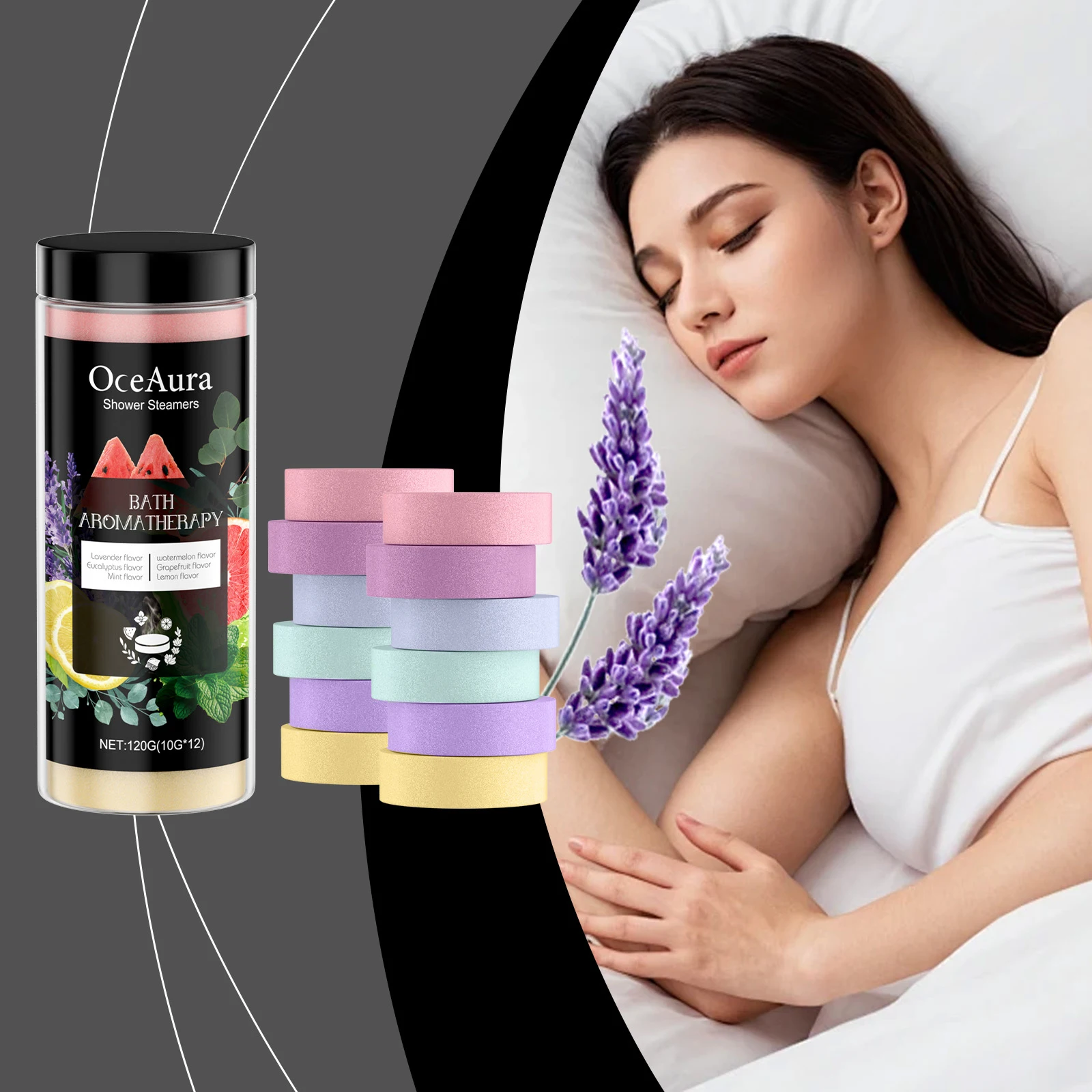 

12 Pack Bath Steamer Self Care Home SPA Nourishing Moisturizing Nighttime Shower Tablets Christmas Stocking Stuffers