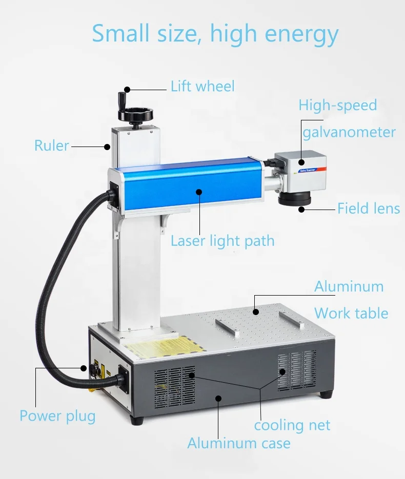 Jinan CNC professional fiber laser marking 20W 30W 50W laser marking machine for metal laser marking machine competitive price