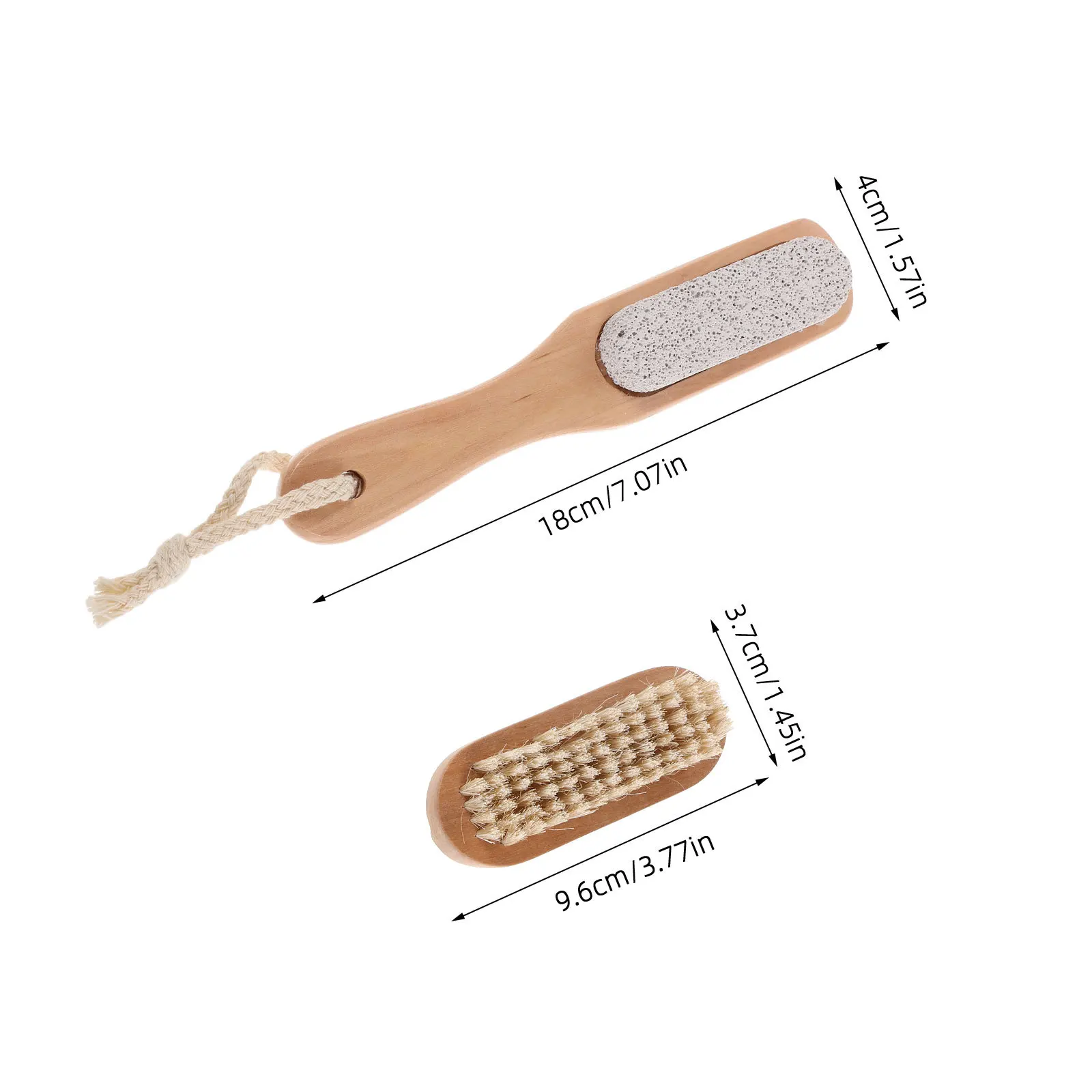 1Set Hand- en Voetscrubber Houten Handvat Nagelborstel Puimsteen Zware Voetreinigingsborstel Nagelscrubber