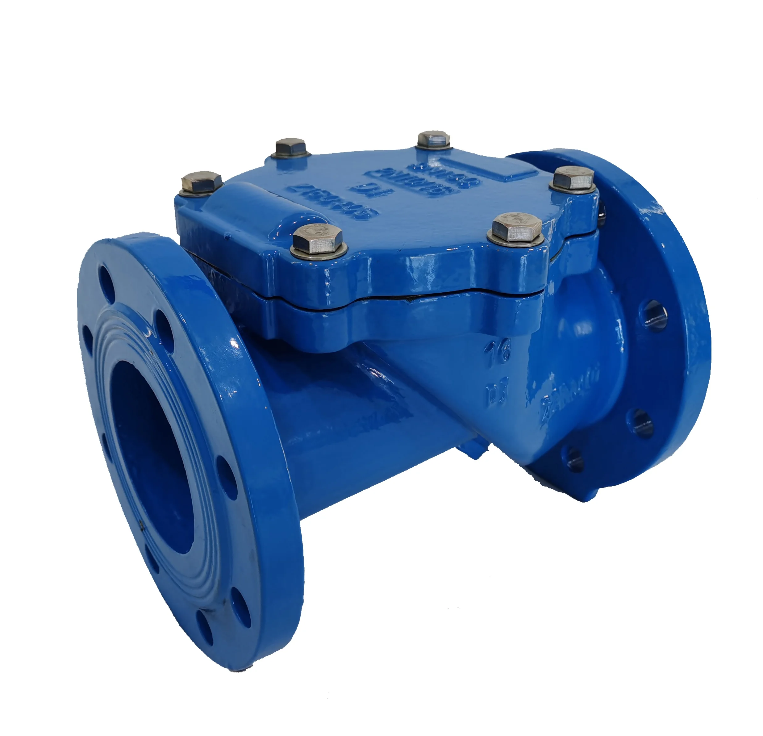 DN100PN10 Double Flange Rubber Seated Swing Check Valve