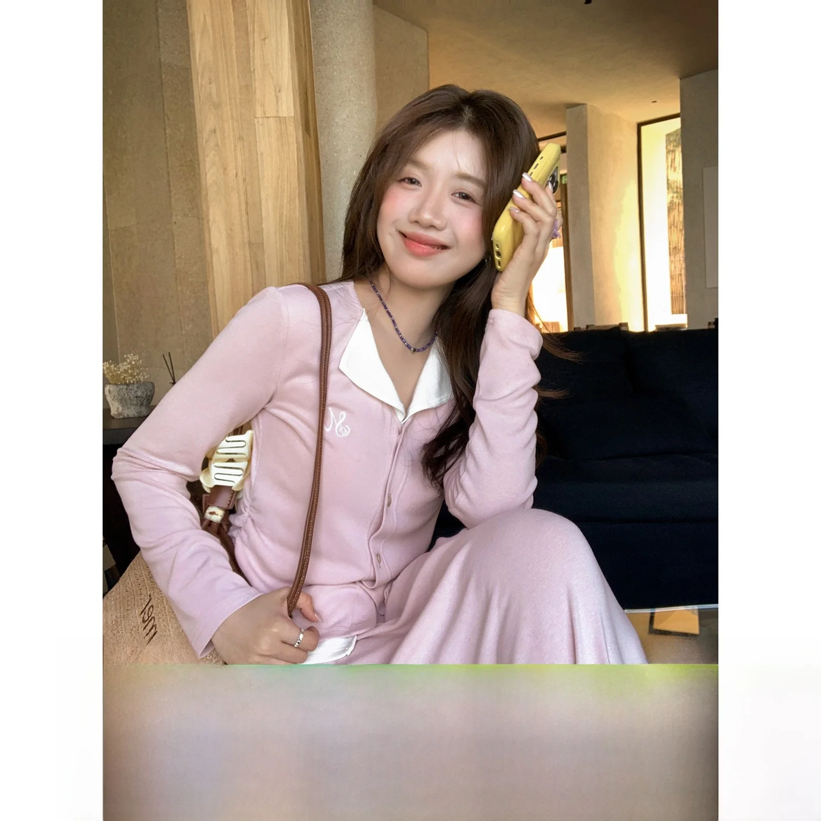 

Sisilyon Soft Feel Good Wear Korean Sle A-Line Skirt Set Women's Small Size irt High Waist Casual Faion