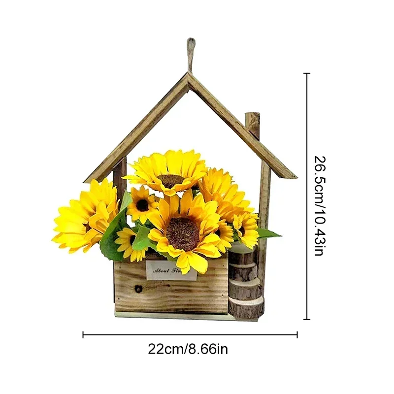 Wall Hanging Flower Basket Flower Pot Flower Vase Basket Ornaments Rose Sunflower Storage Container Home Garden Wall Decorations