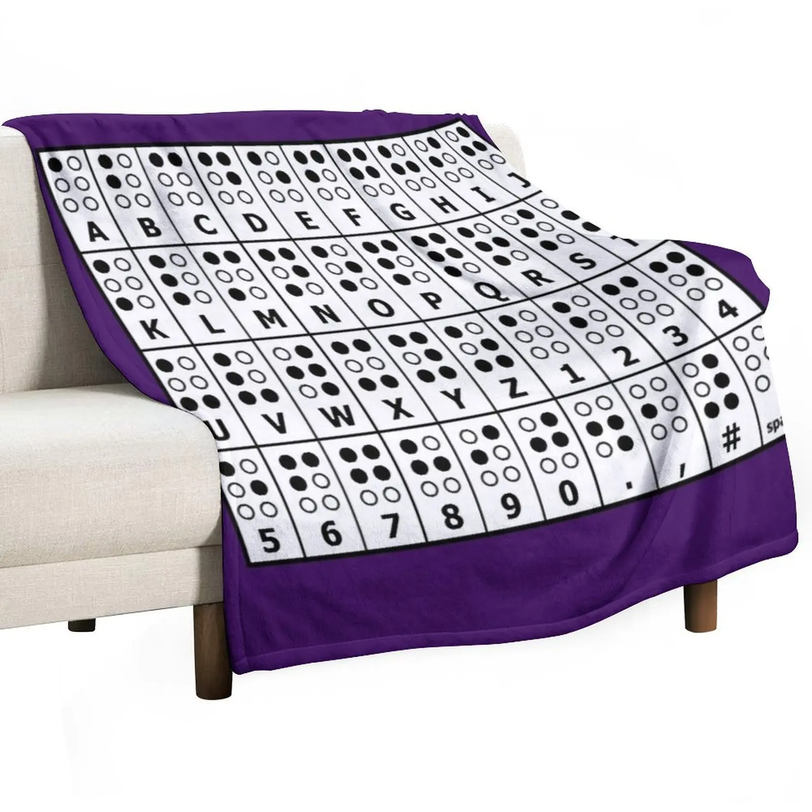 Braille Alphabet Throw Blanket Soft Plush Plaid Soft Blankets Sofas Of Decoration Vintage Blankets