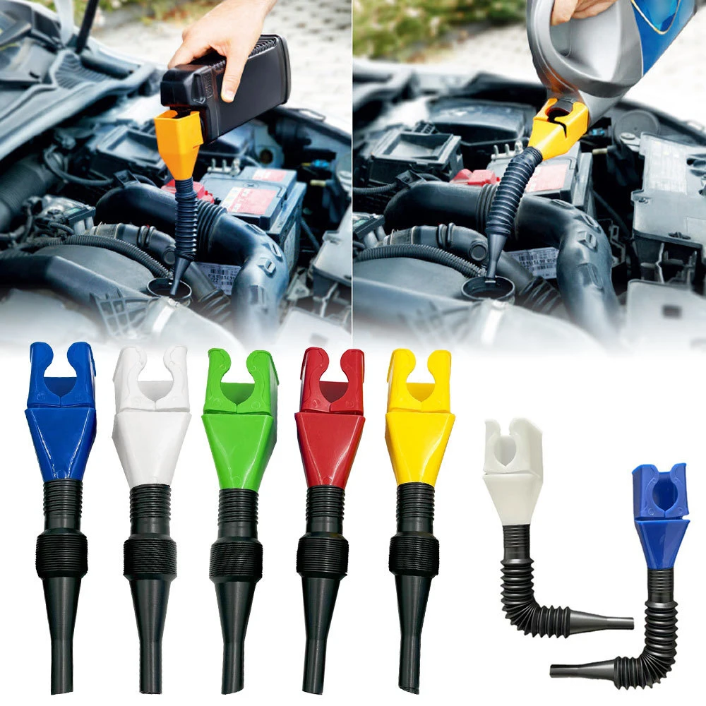 Portable Flexible Draining Tool Snap Funnel Multi-Function for Motorcycle Truck Gasoline Filling Extension Pipe Hose Funnel Tool