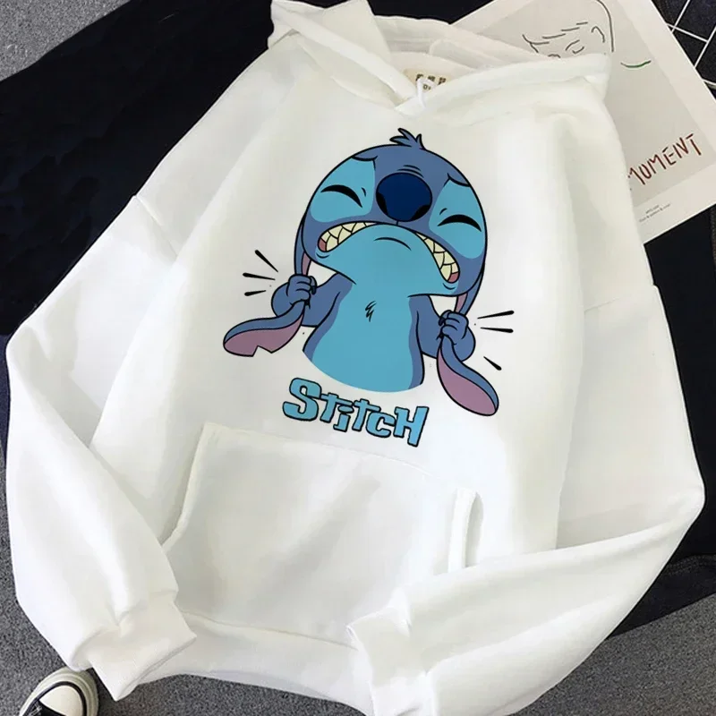 Cartoon Women Hoodie Kawaii Lilo Stitch Graphic Print Women\'s Sweatshirts Long Sleeved Hoodie Autumn Fun Anime Pullover Clothing