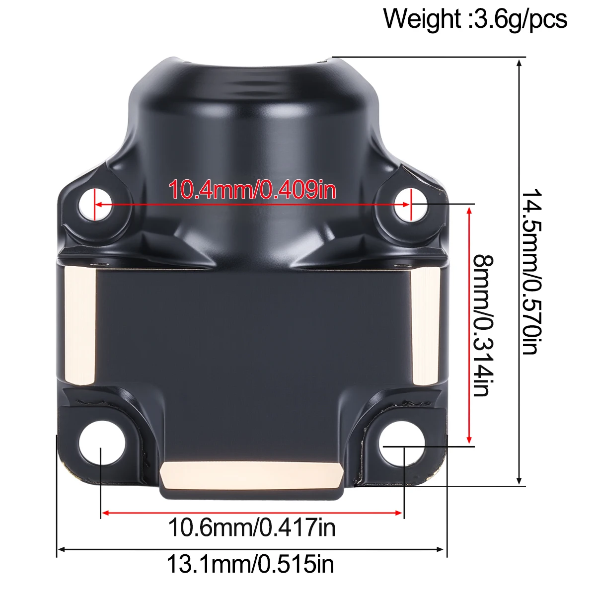 Brass Counterweight Steering Knuckles Diff Covers Rear Hub Weights for 1/30 Axial SCX30 Jeep Wrangler Upgrade Parts