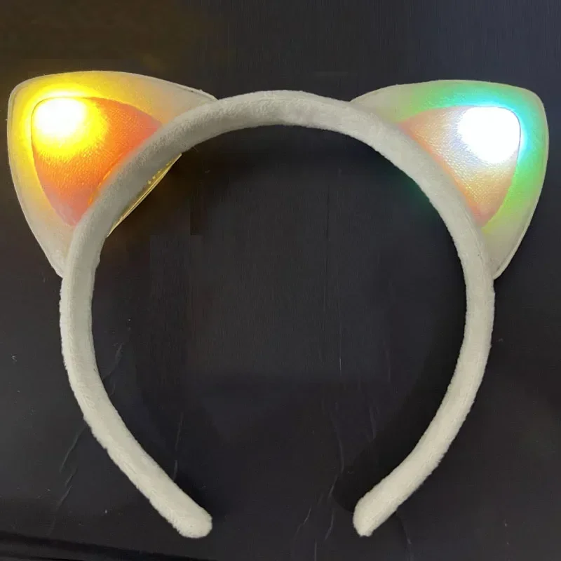 Glowing Cat Ear Headband for Women LED Light up Hairband with Luminous Ears Cosplay, Birthday, Wedding and Festival Parties