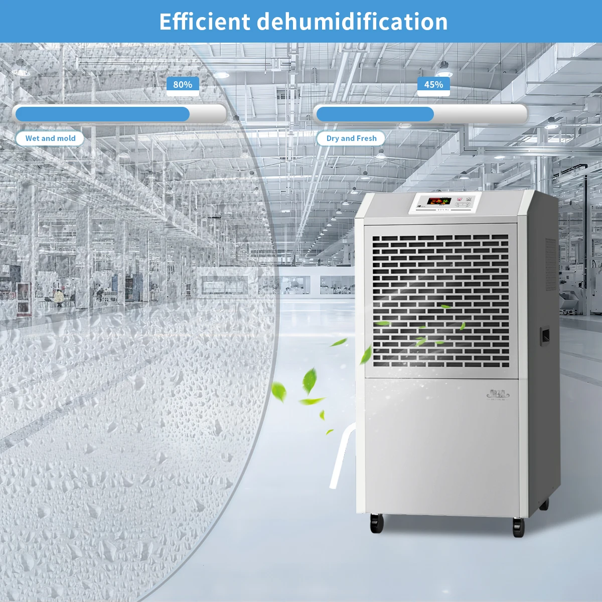 

158L Desumidificador Dehumidifying Dryer Dehumidifier Industrial Warehouse