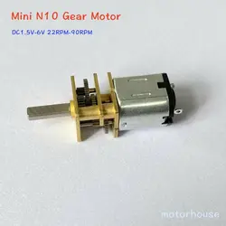 Mini 10mm*12mm N10 Full Metal Gearbox Gear Motor Copper Gear Reducer D-shaft DC 3V-6V 5V 75RPM Slow Speed Large Torque for Robot