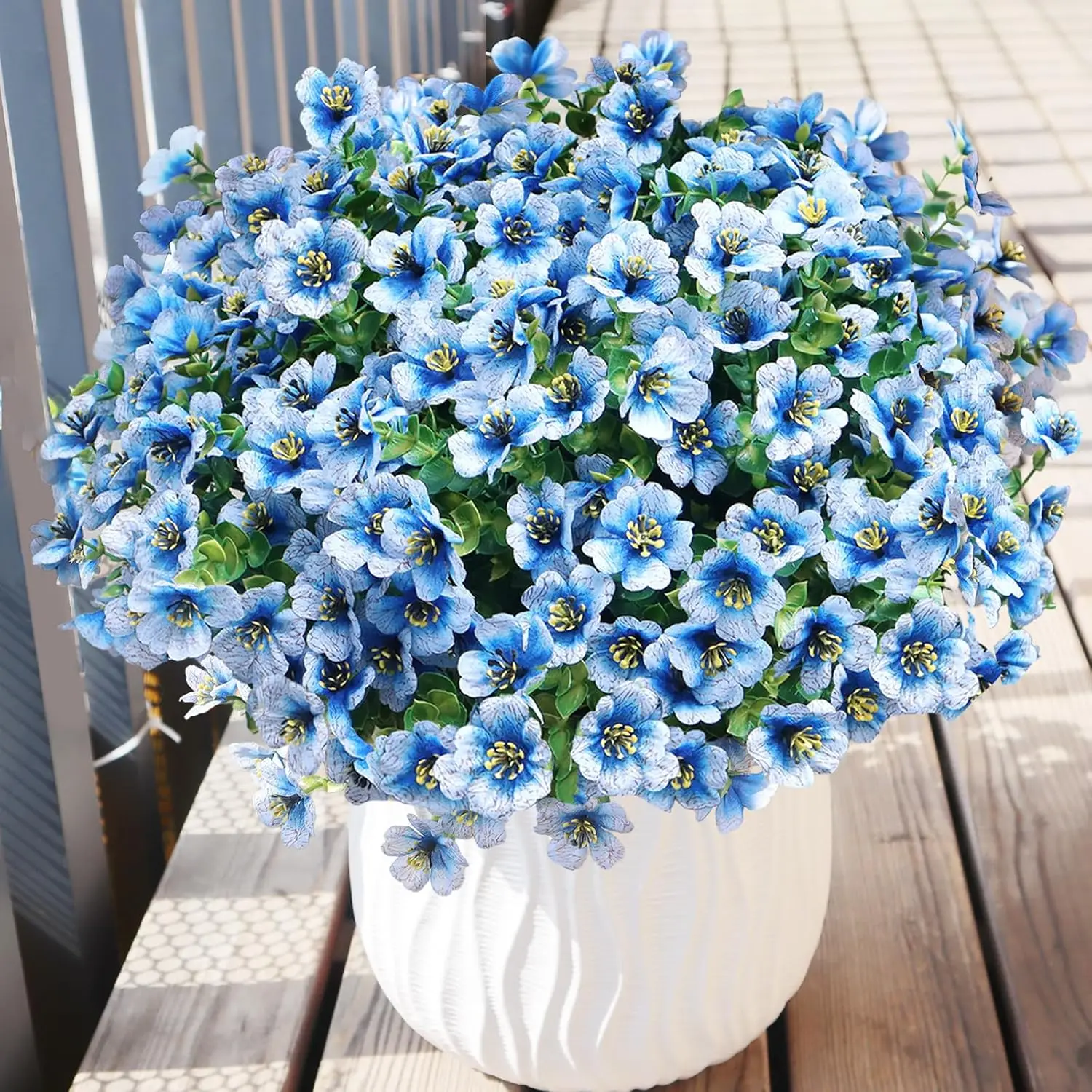 

Artificial Flowers for Outdoors, 10 Bundles UV Resistant Artificial Outdoor Flowers, Not-Fading Silk Faux Flowers for Ou