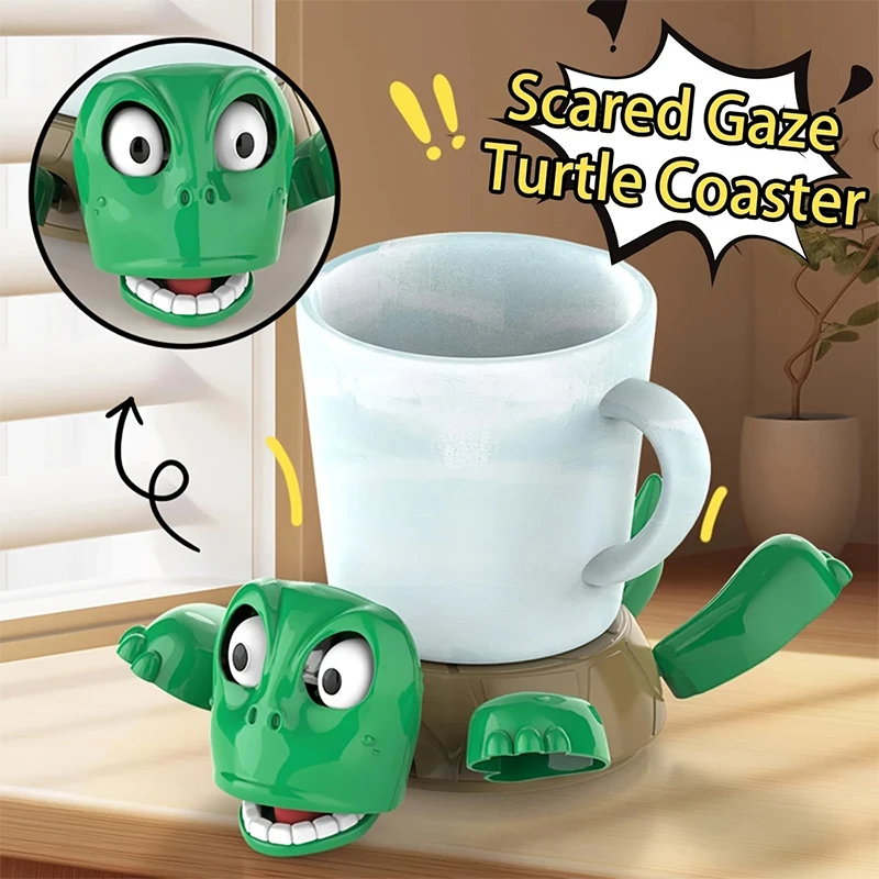 3D-gedruckter Untersetzer, kreativer, lustiger, süßer Tassenunterlage, Panikt-Schildkröten-Untersetzer als Geschenk für Zuhause/Büro