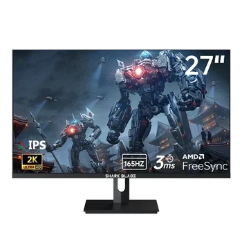 커브드 게임 모니터, IPS LED 컴퓨터, 27 인치, 165Hz, 2K, 1ms 프리 싱크, 2560x1440, 1440p